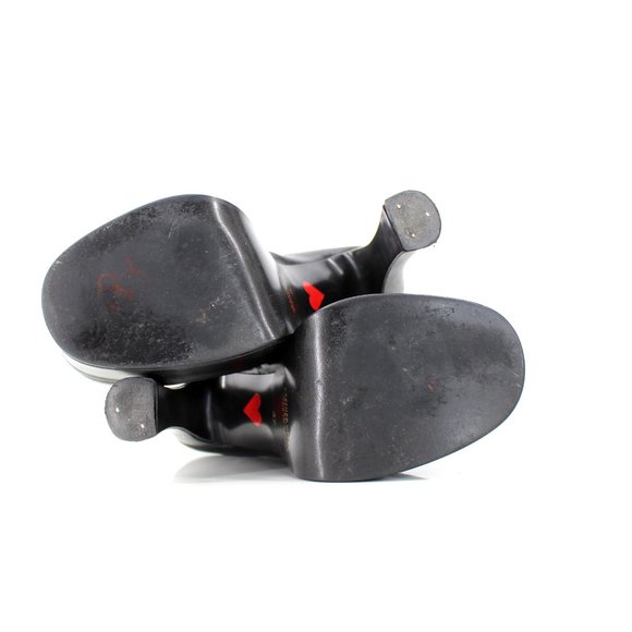 Luichiny Black Leather Platform Ankle Boots Round Toe Spool Heel Spain 37 - Picture 14 of 16